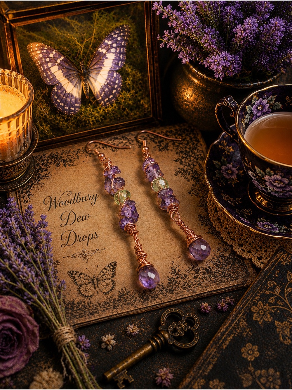 Alexandrite Crystal Drop Earrings